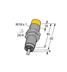 Turck Induktiver Sensor nicht bündig PNP, Wechsler NI14-M18-VP6X 7M