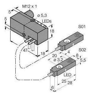 Turck Induktiver Sensor bündig PNP, Schließer BI2-Q5,5-0,27-BS-2AP6X3-H1141/S34