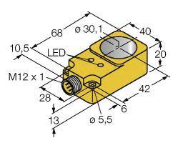 Turck Induktiver Sensor NPN, Schließer BI30R-Q20-AN6X2-H1141