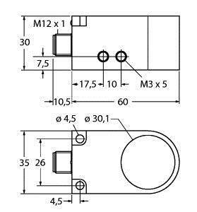 Turck Induktiver Sensor NPN, Schließer BI30R-W30-DAN6X-H1141