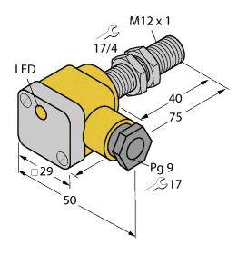 Turck Induktiver Sensor bündig PNP, Wechsler BI3U-EG12SK-VP4X