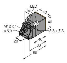 Turck Induktiver Sensor nicht bündig NPN, Schließer NI50U-QV40-AN6X2-H1141