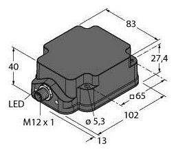 Turck Induktiver Sensor nicht bündig PNP, Wechsler Ni75U-Q80WD-VP6X2-H1141