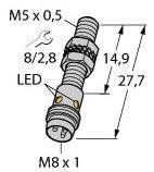 Turck Induktiver Sensor bündig PNP, Schließer BI1-EG05K-AP6X-V1331