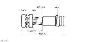 Turck Induktiver Sensor bündig PNP, Schließer BI1-EG05K-AP6X-V1331