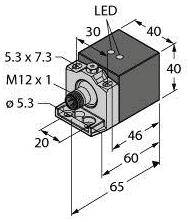 Turck Induktiver Sensor bündig PNP, Schließer BI20U-CA40-AP6X2-H1141/S1590W/BS2.1