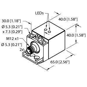 Turck Induktiver Sensor bündig PNP, Schließer BI20U-CA40-AP6X2-H1141/S1590W/BS2.1