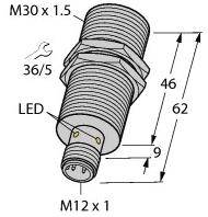 Turck Induktiver Sensor bündig PNP, Wechsler BI15U-EM30WD-VP6X-H1141