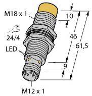 Turck Induktiver Sensor nicht bündig PNP, Wechsler NI15U-M18M-VP6X-H1141