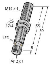 Turck Induktiver Sensor bündig PNP, Wechsler BI4U-M12-VP6X-H1141 L80