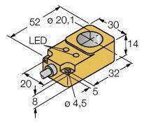 Turck Induktiver Sensor PNP, Schließer BI10R-Q14-AP6X2