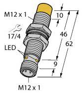 Turck Induktiver Sensor nicht bündig NPN, Wechsler NI10U-M12E-VN6X-H1141