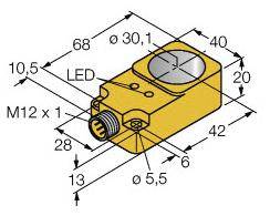 Turck Induktiver Sensor PNP, Schließer BI30R-Q20-AP6X2-H1741