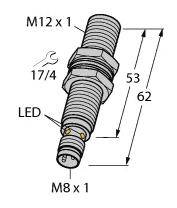 Turck Induktiver Sensor bündig PNP, Schließer BI4-G12-AP6X-V1131