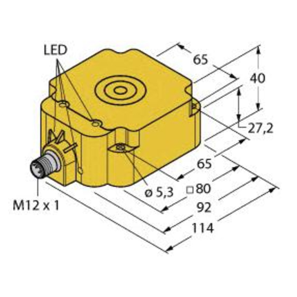 Turck Induktiver Sensor bündig PNP, Schließer BI50U-Q80-AP6X2-H1141
