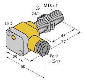 Turck Induktiver Sensor bündig PNP, Schließer BI5-G18SK-AP6X