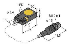 Turck Induktiver Sensor bündig PNP, Schließer BI5-Q08-AP6X2/S34-1XOR-RS4