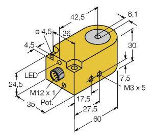 Turck Induktiver Sensor PNP, Schließer BI6R-W30-DAP6X-H1141