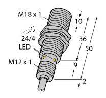 Turck Induktiver Sensor bündig PNP, Schließer BI8U-EM18WD-AP6X