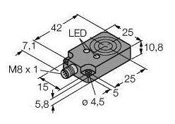 Turck Induktiver Sensor bündig PNP, Schließer BI8U-Q10-AP6X2-V1131