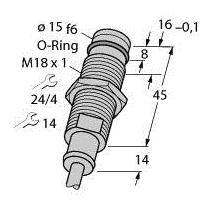 Turck Induktiver Sensor bündig PNP, Schließer BID2-G180-AP6/S212