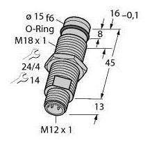 Turck Induktiver Sensor bündig PNP, Schließer BID2-G180-AP6-H1141/S220