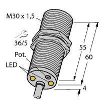 Turck Induktiver Sensor bündig PNP, Schließer DBI10U-M30-AP4X2