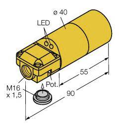 Turck Induktiver Sensor bündig PNP, Schließer DBI15U-K40SR-AP4X2