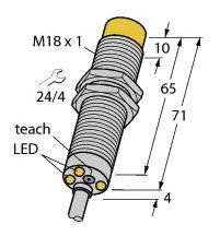 Turck Induktiver Sensor nicht bündig PNP, Schließer DTNI12U-M18E-AP4X3