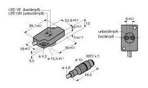 Turck Induktiver Sensor nicht bündig NI1,5-KSR13R-2AD4X2-0,2-RS4.4T/S34