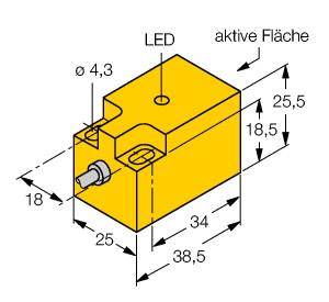 Turck Induktiver Sensor nicht bündig PNP, Schließer NI10-Q25-AP6X