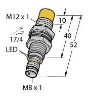 Turck Induktiver Sensor nicht bündig NPN, Schließer NI10U-M12-AN6X-V1131