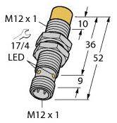 Turck Induktiver Sensor nicht bündig PNP, Schließer NI10U-M12-AP6X-H1141