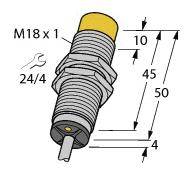 Turck Induktiver Sensor nicht bündig PNP, Schließer NI12U-M18-AP6X