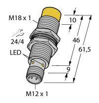 Turck Induktiver Sensor nicht bündig NPN, Wechsler NI12U-M18M-VN4X-H1141