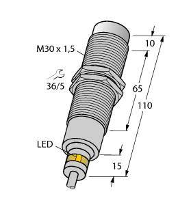 Turck Induktiver Sensor nicht bündig PNP, Wechsler NI15-EM30D-VP6X/S120