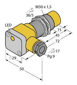 Turck Induktiver Sensor nicht bündig NAMUR NI15-G30SK-Y1X