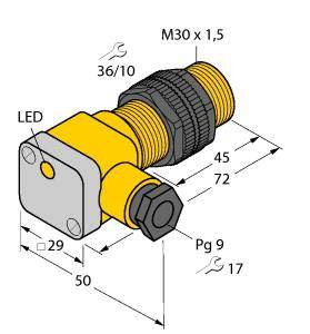Turck Induktiver Sensor nicht bündig NAMUR NI15-P30SK-Y1X