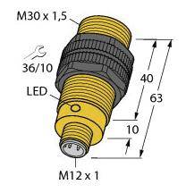 Turck Induktiver Sensor nicht bündig PNP, Schließer NI15-S30-AP6X-H1141