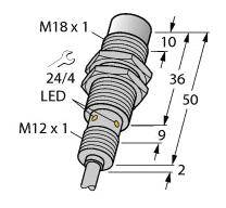 Turck Induktiver Sensor nicht bündig PNP, Schließer NI15U-EM18WD-AP6X