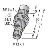 Turck Induktiver Sensor nicht bündig PNP, Schließer NI15U-EM18WD-AP6X-H1141