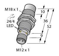 Turck Induktiver Sensor nicht bündig PNP, Schließer NI15U-MT18-AP6X-H1141