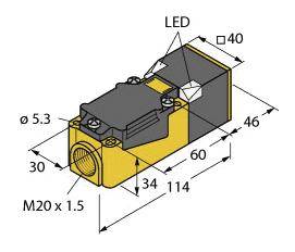 Turck Induktiver Sensor nicht bündig PNP, Wechsler NI20-CP40-VP4X2