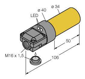 Turck Induktiver Sensor nicht bündig PNP, Wechsler NI20-K34SR-VP4X2