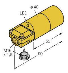 Turck Induktiver Sensor nicht bündig NPN, Schließer NI20-K40SR-AN6X