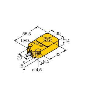 Turck Induktiver Sensor nicht bündig NPN, Schließer NI20-Q14-AN6X2