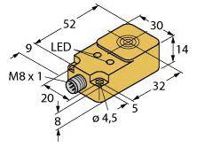 Turck Induktiver Sensor nicht bündig PNP, Schließer NI20-Q14-AP6X2-V1131