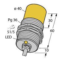 Turck Induktiver Sensor nicht bündig PNP, Schließer NI25-G47-AP4X