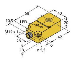 Turck Induktiver Sensor nicht bündig PNP, Schließer NI25-Q20-AP6X2-H1141