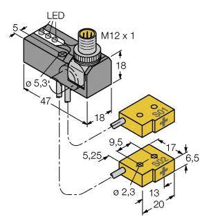 Turck Induktiver Sensor nicht bündig PNP, Schließer NI2-Q6,5-0,1-BDS-2AP6X3-H1141/S34